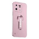 For Xiaomi 13 Pro Baking Varnish 360 Rotate Holder No Frame PC Phone Case(Pink) - 1