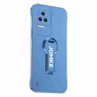 For Redmi K50 Baking Varnish 360 Rotate Holder No Frame PC Phone Case(Blue) - 1