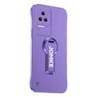 For Redmi K50 Baking Varnish 360 Rotate Holder No Frame PC Phone Case(Purple) - 1