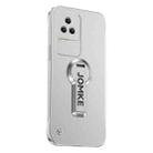 For Redmi K50 Baking Varnish 360 Rotate Holder No Frame PC Phone Case(Silver) - 1