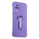 For Redmi K50 Pro Baking Varnish 360 Rotate Holder No Frame PC Phone Case(Purple) - 1