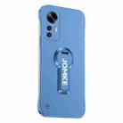 For Redmi K50 Ultra Baking Varnish 360 Rotate Holder No Frame PC Phone Case(Blue) - 1