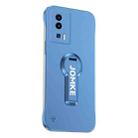 For Redmi K60 Pro Baking Varnish 360 Rotate Holder No Frame PC Phone Case(Blue) - 1