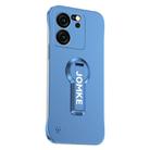 For Redmi K60 Ultra Baking Varnish 360 Rotate Holder No Frame PC Phone Case(Blue) - 1