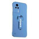 For Redmi K60E Baking Varnish 360 Rotate Holder No Frame PC Phone Case(Blue) - 1