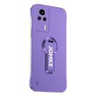 For Redmi K60E Baking Varnish 360 Rotate Holder No Frame PC Phone Case(Purple) - 1