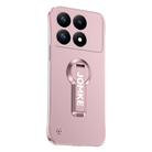 For Redmi K70 Pro Baking Varnish 360 Rotate Holder No Frame PC Phone Case(Pink) - 1