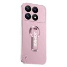 For Redmi K70E Baking Varnish 360 Rotate Holder No Frame PC Phone Case(Pink) - 1