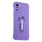 For Redmi Note 10 Pro Baking Varnish 360 Rotate Holder No Frame PC Phone Case(Purple) - 1