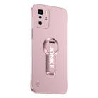 For Redmi Note 10 Pro Baking Varnish 360 Rotate Holder No Frame PC Phone Case(Pink) - 1