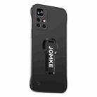 For Redmi Note 11 5G Baking Varnish 360 Rotate Holder No Frame PC Phone Case(Black) - 1