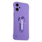 For Redmi Note 11T Pro Baking Varnish 360 Rotate Holder No Frame PC Phone Case(Purple) - 1
