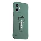 For Redmi Note 12 4G Global Baking Varnish 360 Rotate Holder No Frame PC Phone Case(Green) - 1