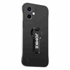 For Redmi Note 12 4G Global Baking Varnish 360 Rotate Holder No Frame PC Phone Case(Black) - 1