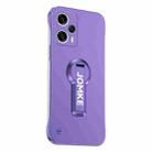 For Redmi Note 12 Turbo Baking Varnish 360 Rotate Holder No Frame PC Phone Case(Purple) - 1