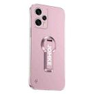 For Redmi Note 12 Turbo Baking Varnish 360 Rotate Holder No Frame PC Phone Case(Pink) - 1