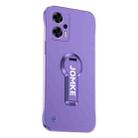 For Redmi Note 12T Pro Baking Varnish 360 Rotate Holder No Frame PC Phone Case(Purple) - 1