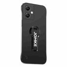For Redmi Note 13 Baking Varnish 360 Rotate Holder No Frame PC Phone Case(Black) - 1