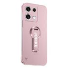 For Redmi Note 13 Pro Baking Varnish 360 Rotate Holder No Frame PC Phone Case(Pink) - 1