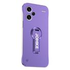 For Redmi Note 13 Pro+ Baking Varnish 360 Rotate Holder No Frame PC Phone Case(Purple) - 1