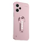 For Redmi Note 13 Pro+ Baking Varnish 360 Rotate Holder No Frame PC Phone Case(Pink) - 1