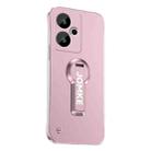 For Redmi Turbo 3 Baking Varnish 360 Rotate Holder No Frame PC Phone Case(Pink) - 1