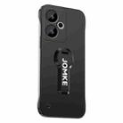 For Redmi Turbo 3 Baking Varnish 360 Rotate Holder No Frame PC Phone Case(Black) - 1