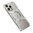 For iPhone 16 Pro Max Mechanical Gear MagSafe Holder Borderless Metal Phone Case(Silver) - 2