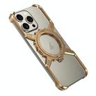 For iPhone 16 Pro Max Mechanical Gear MagSafe Holder Borderless Metal Phone Case(Gold) - 2