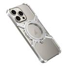 For iPhone 16 Pro Mechanical Gear MagSafe Holder Borderless Metal Phone Case(Silver) - 2