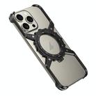 For iPhone 16 Plus / 15 Pro Max Mechanical Gear MagSafe Holder Borderless Metal Phone Case(Black) - 2