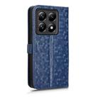 For Xiaomi 14T Honeycomb Dot Texture Leather Phone Case(Blue) - 3