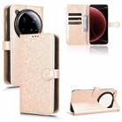 For Xiaomi 15 Ultra Honeycomb Dot Texture Leather Phone Case(Gold) - 1