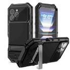 For iPhone 16 Pro Max R-JUST Life Waterproof Dustproof Shockproof Holder Phone Case(Black) - 1