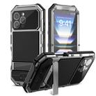 For iPhone 16 Pro Max R-JUST Life Waterproof Dustproof Shockproof Holder Phone Case(Silver) - 1