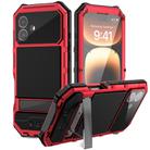 For iPhone 16 Plus R-JUST Life Waterproof Dustproof Shockproof Holder Phone Case(Red) - 1