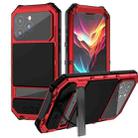 For iPhone 15 Pro Max R-JUST Life Waterproof Dustproof Shockproof Holder Phone Case(Red) - 1