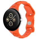 For Google Pixel Watch 3 41mm Laser Engraved Texture Silicone Watch Band(Orange) - 1