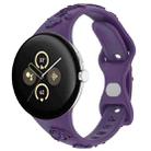 For Google Pixel Watch 3 41mm Laser Engraved Texture Silicone Watch Band(Purple) - 1