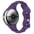 For Google Pixel Watch 3 41mm Laser Engraved Texture Silicone Watch Band(Purple) - 2
