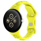 For Google Pixel Watch 3 41mm Laser Engraved Texture Silicone Watch Band(Yellow) - 1