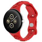 For Google Pixel Watch 3 41mm Laser Engraved Texture Silicone Watch Band(Red) - 1