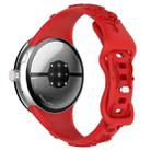 For Google Pixel Watch 3 41mm Laser Engraved Texture Silicone Watch Band(Red) - 2