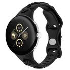 For Google Pixel Watch 3 41mm Laser Engraved Texture Silicone Watch Band(Black) - 1