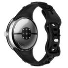 For Google Pixel Watch 3 41mm Laser Engraved Texture Silicone Watch Band(Black) - 2