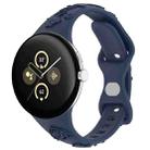 For Google Pixel Watch 3 41mm Laser Engraved Texture Silicone Watch Band(Navy Blue) - 1