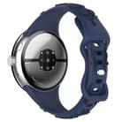 For Google Pixel Watch 3 41mm Laser Engraved Texture Silicone Watch Band(Navy Blue) - 2