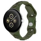 For Google Pixel Watch 3 41mm Laser Engraved Texture Silicone Watch Band(Olive Green) - 1