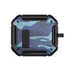 For Samsung Galaxy Buds3 / 3 Pro Camouflage Earphone Protective Case with Switch & Hook(Blue) - 2