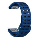 For Garmin 22mm Two Color Rivets Buckle Quick Release Silicone Watch Band(Blue Black) - 3